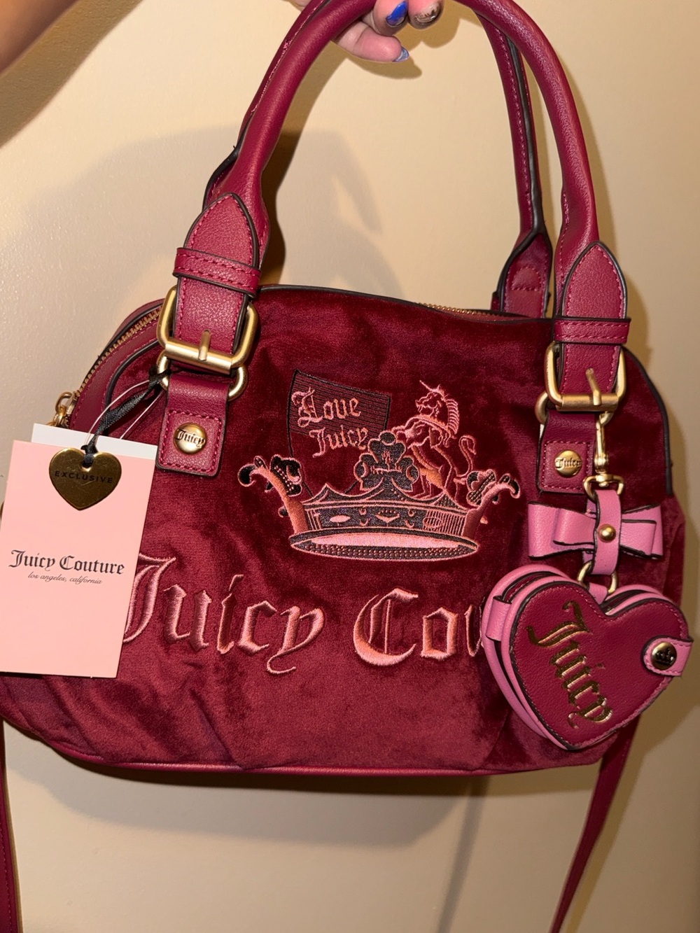 Juicy Couture Cranberry Juice Juicy Crown Satchel #juicy